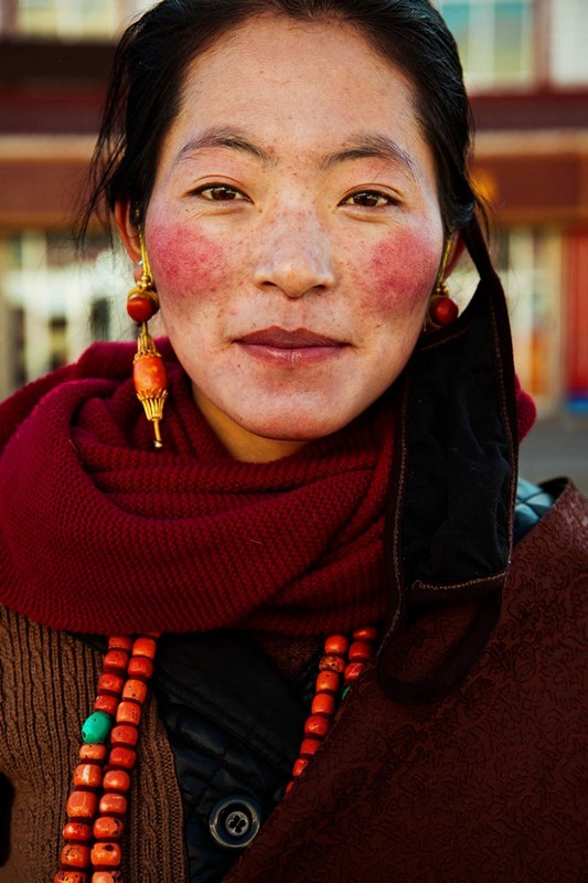 Фото девушки, Тибетское плато, Китай